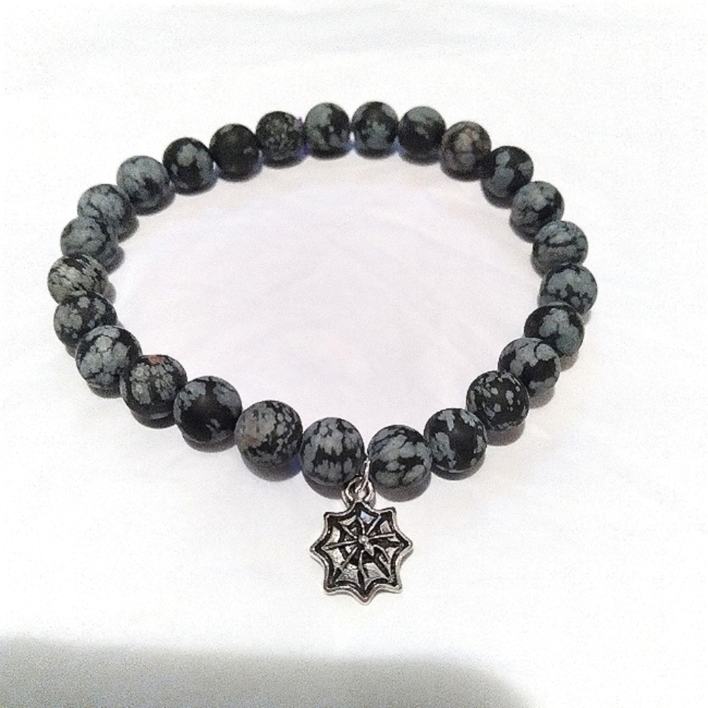 Handmade Gemstone Spider Web Bracelet